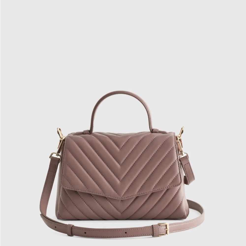 Quince Italian Leather Quilted Top Handle Satchel